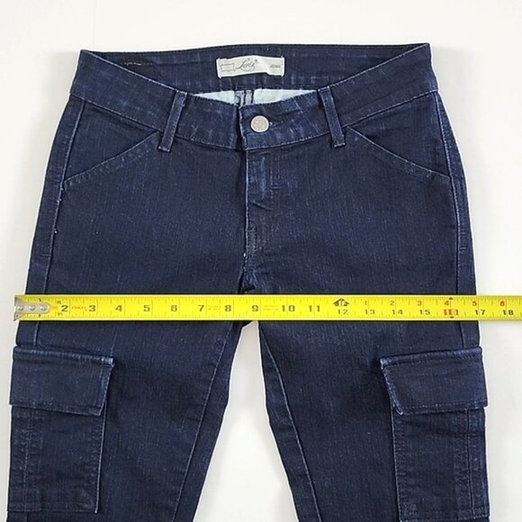 Levi's Women's Cargo Jeans Blue Denim Slim Skinny Zip Ankles Stretch Size 2M - Picture 12 of 14